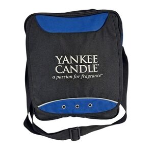 Yankee Candle Blue Shoulder Bag Front Flap Handle Zipper Closure